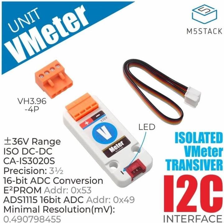 Immagine prodotto M5Stack Unità voltmetro ADS1115