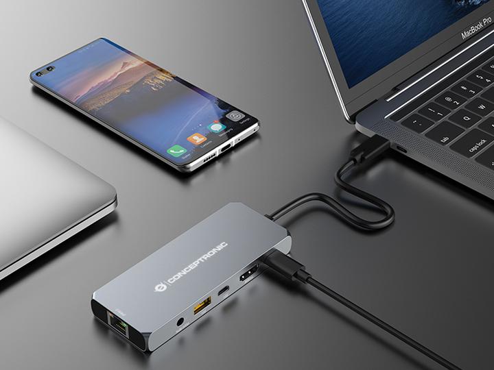 Actual product image Conceptronic Dock USB-C->HDMI,2.5GbE,USBC/3.0,100WPD0.18m gr (USB-C, 1 Ports)