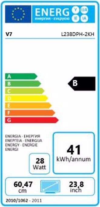 Energy Label V7 L238DPH-2KH (1920 x 1080 pixels, 23.80")