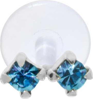 Actual product image Bijouteria Ear piercing (Bioplastic, Crystal, Silver 925)