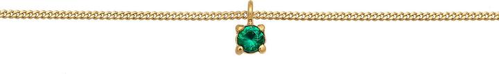 Actual product image Elli Necklace Choker Synthetic Emerald 925 Silver Gold Plated (925 Sterling silver, 36 cm)