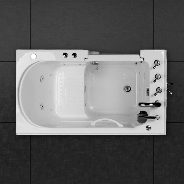 Produktbild PureHaven Seniorenbadewanne 122x71 cm mit Whirlpool-Funktion Wasserdüsen integrierter Tür für leicht (122 cm, 71 cm)