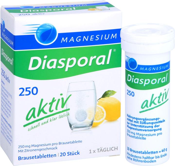 Produktbild magnesium diasporal Magnesium-Diasporal 250 aktiv Brausetabletten, 20 St. Tabletten (20 Stück, Brausetablette)