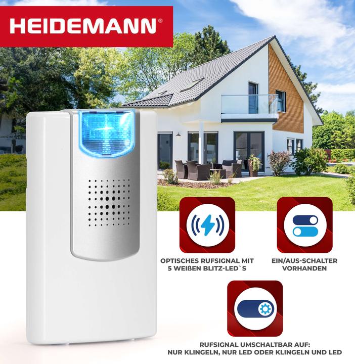 Produktbild Heidemann Funkgong Set HX Flashlight (mit Blitzlicht) (Kabellos)