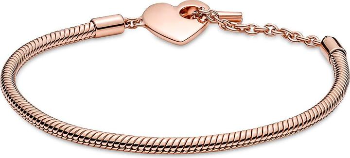 Actual product image Pandora Bracelet Snake Chain T-Bar Heart (18 cm, Metal, rose gold-plated)
