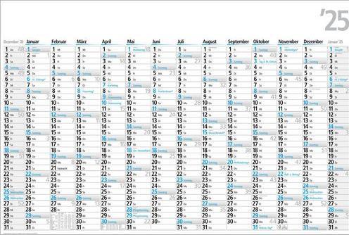 Actual product image Bühner Annual planner FRK14 B4 2025 1 year/1 page high white 1020 mm x 680 mm