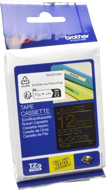 Immagine prodotto Brother Tze-334 (1.20 cm, Oro, Nero)