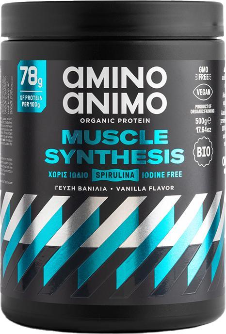 Amino Animo Proteine vegane Sintesi muscolare (Vaniglia, 1 pz., 500 g)