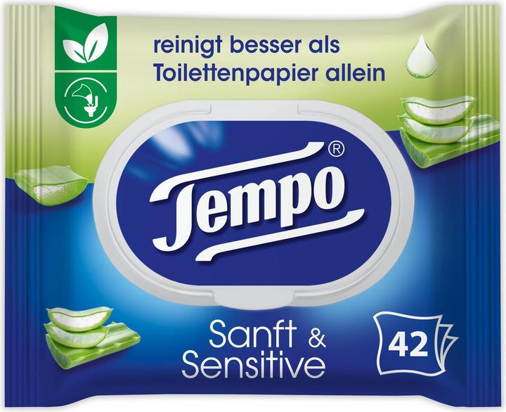 Tempo Wet wipes soft&sensitive Aloe Vera (42 Piece)