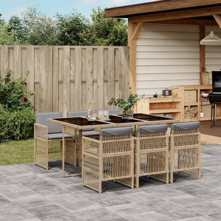 Immagine prodotto VidaXL Mobili da giardino set da pranzo set da giardino 7 pezzi beige mix poly rattan (165 cm)