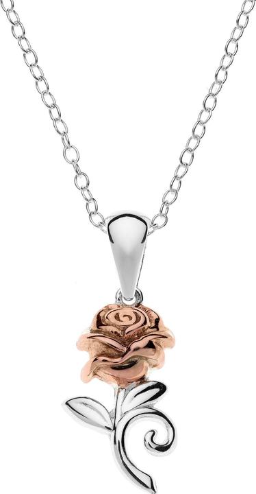 Actual product image Disney Beauty and the Beast Rose Necklace, 925 Sterling Silver (925 silver, 35 - 40.5 cm)