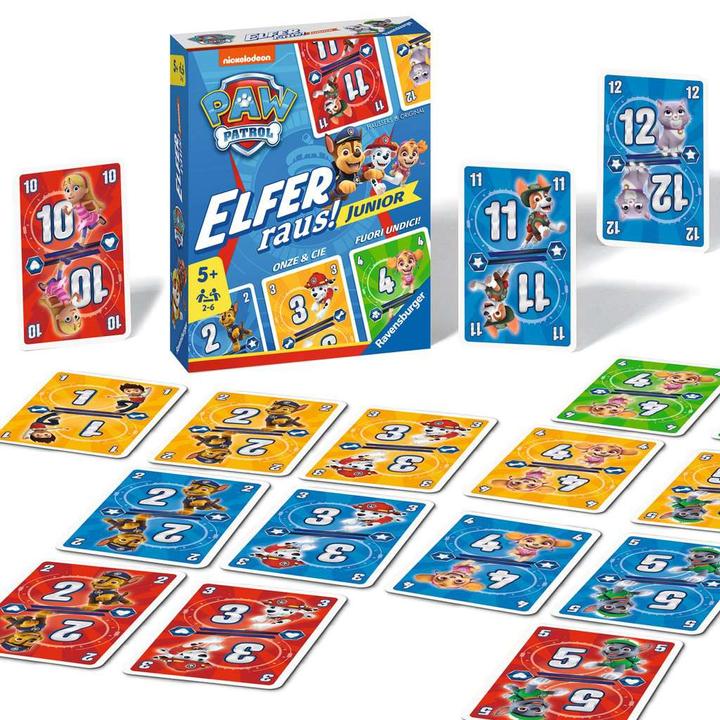 Actual product image Ravensburger 20953 PAW Patrol Elfer raus! Junior - Simple card game for 2-6 players 5+ (German, French, Italian)