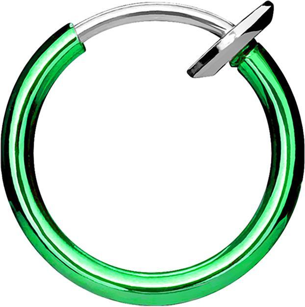 Actual product image Star Piercing Fake Nose Ring green with Titanium Coating (Surgical steel 316L, without brass)