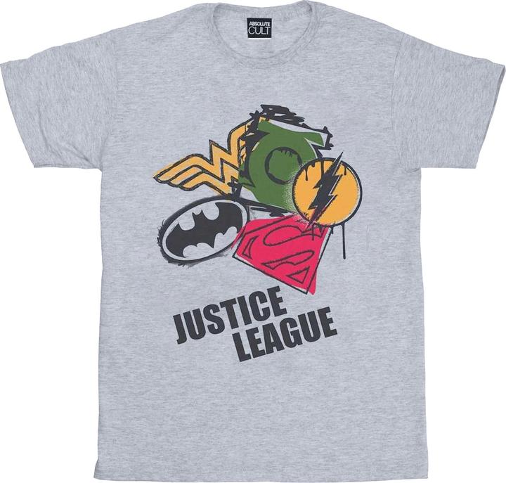 Actual product image Mens Justice League Spray Logos T-Shirt (XL)