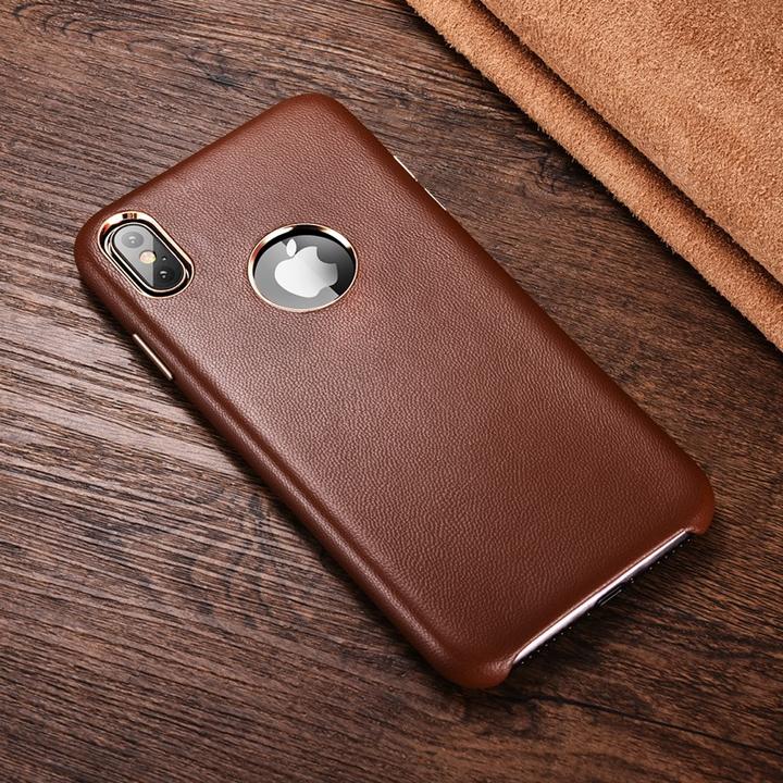 Produktbild Xoomz iPhone XS Max Case Real Lamb Leather Brown (Apple iPhone XS Max)