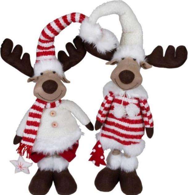Produktbild Christmas Paradise Wichtel Elch 60-80cm – Handgefertigte Dekorationsfigur mit Teleskopbeinen