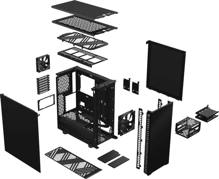 Actual product image Fractal Define 7 Compact Black Solid (ATX, mATX, Mini-ITX)