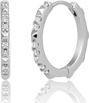 Sparkling Jewels Sparkling Silver Hoop Earrings With Cubic Zirconia Eas31