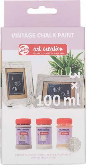 Actual product image Royal Talens Vintage Chalk set Beiges | 2 x 100 ml + crackle medium (Vintage, 200 ml)