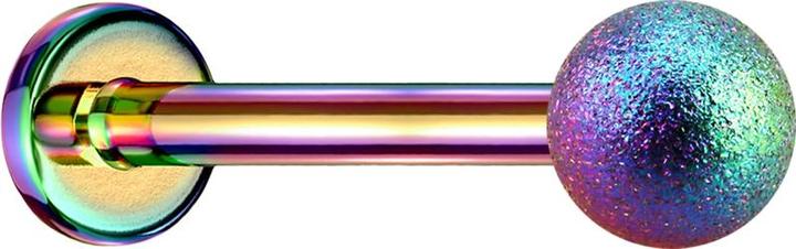 Actual product image Star Piercing Micro Labret coloured speckled with ball (without brass, Surgical steel 316L)