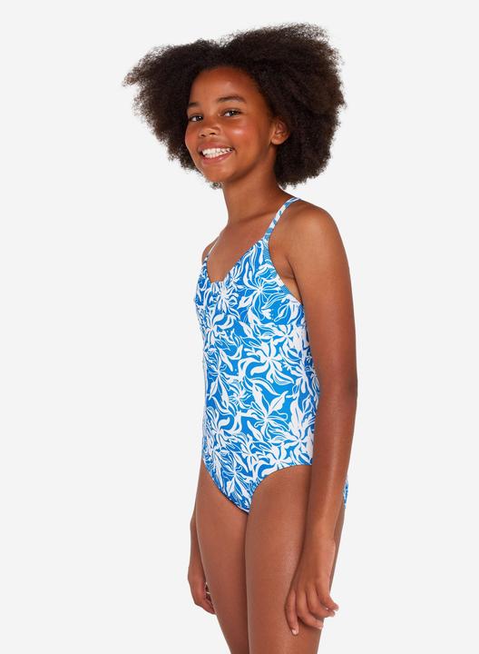Actual product image Olaian Badeanzug Surfen Mädchen gekreuzte Träger 500 Caly blau/weiss (14, 15, 16)