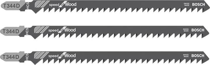 Produktbild Bosch Professional Zubehör Stichsägeblatt T 344 D Speed for Wood, 3er-Pack