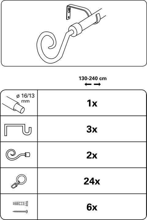 Produktbild Gardinia Gardinenstangen Set