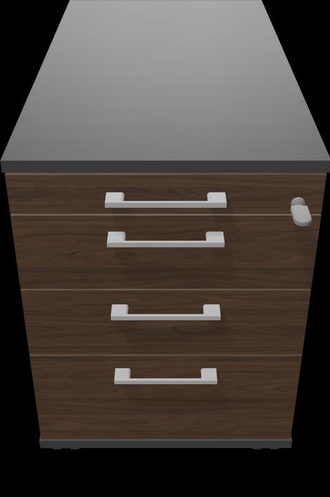 Gris argenté, Noir, Décor noyer foncé avec structure, Gris foncé
