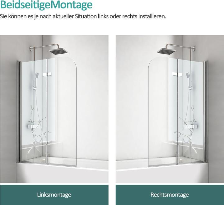 Produktbild Emke Duschwand (140 cm, 110 cm, 140 cm)