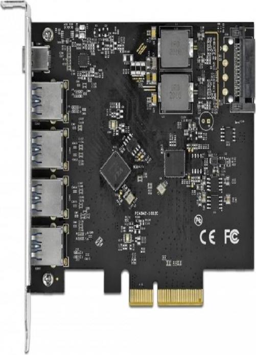 Produktbild Delock PCI-Express-Karte USB 3.1 Gen2 - 1x USB-C + 4x USB-A