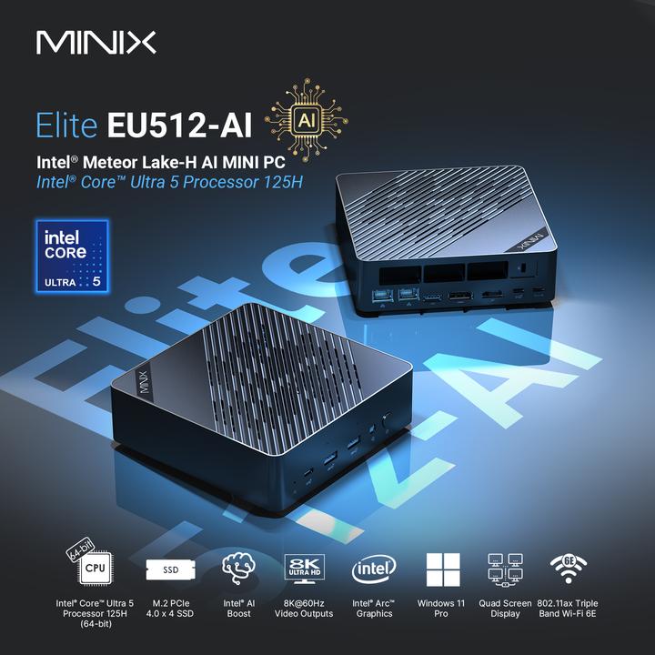 Immagine prodotto Minix Elite EU512-AI (Intel Core Ultra 5 125H, 16 GB, 512 GB, Grafica Intel Arc)