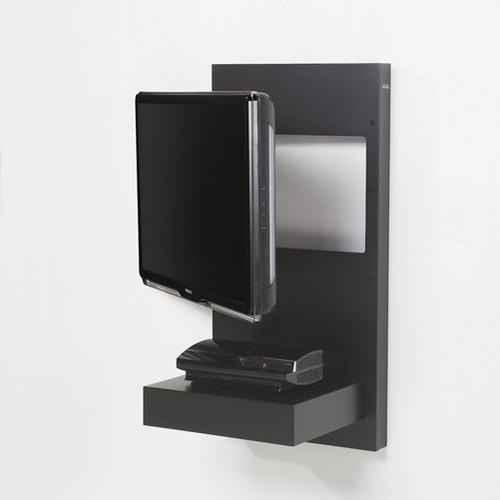 Image du produit Gisan Support TV mural, jusqu'à 37" et 20kg, tiroir avec fermeture douce, noir (Mur, 37", 20 kg)