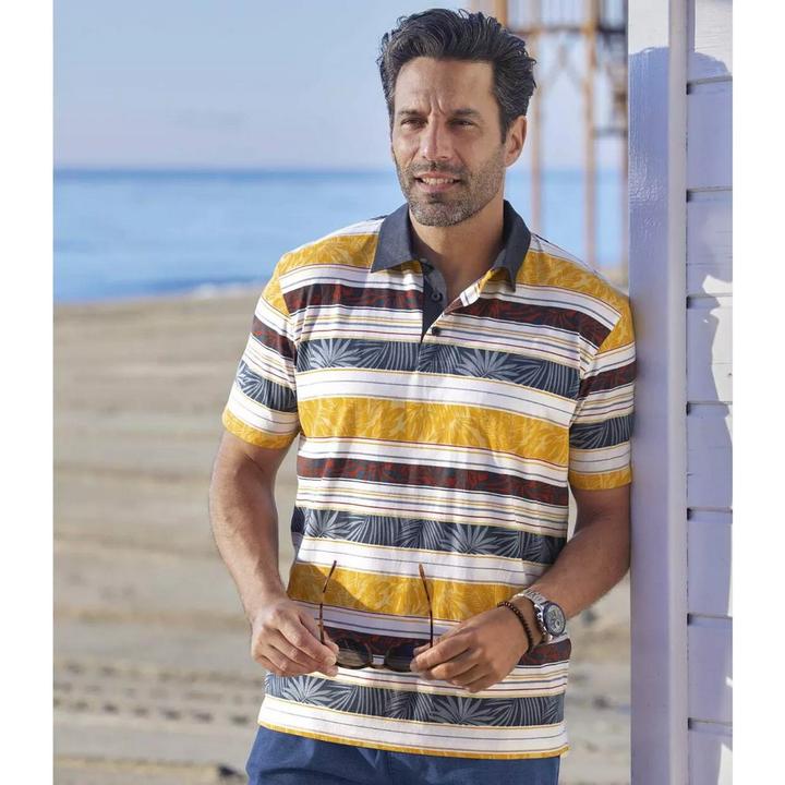 Produktbild Atlas For Men Gestreiftes Poloshirt Korinth (M)
