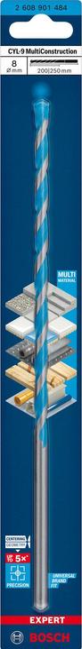 Immagine prodotto Bosch Professional Zubehör Trapano multi-costruzione EXPERT CYL-9, 8 x 200 x 250 mm (8 millimetri)