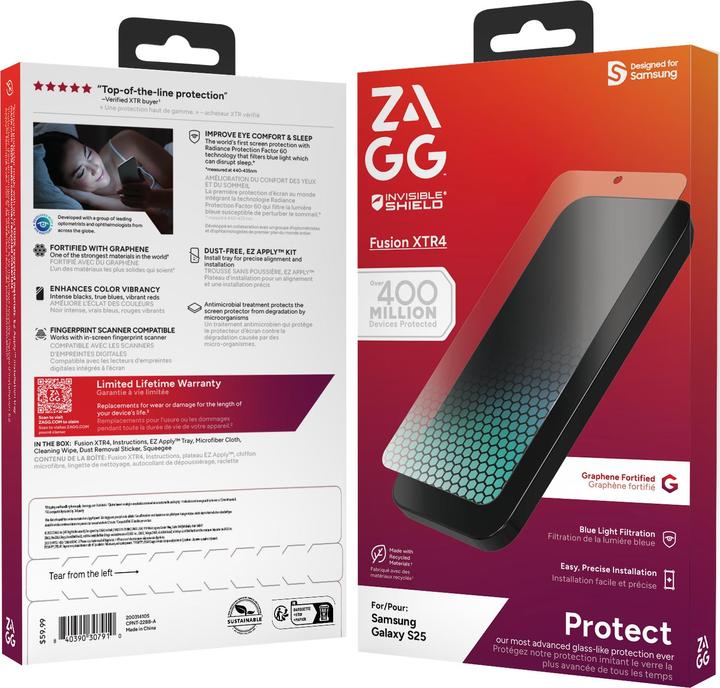 Actual product image Zagg InvisibleShield Fusion XTR4 Samsung Galaxy S25 Screen (1 Piece, Samsung Galaxy S25)