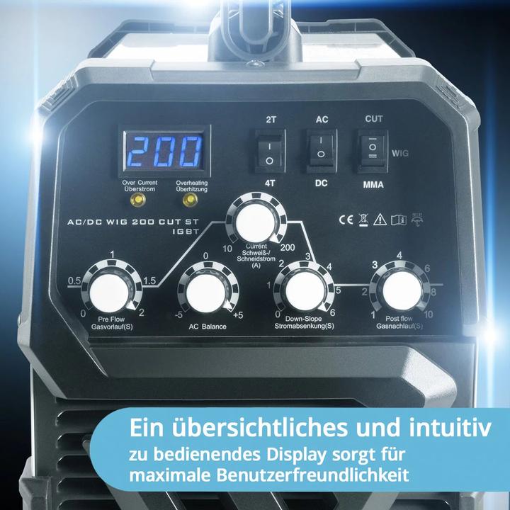 Produktbild Stahlwerk Schweissgerät AC DC Wig 200 ST IGBT mit Plasmaschneider Vollausstattung