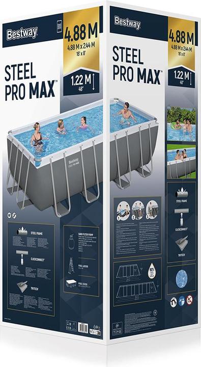 Actual product image Bestway Steel Pro MAX Frame Pool Komplet t-Set (488 x 244 x 122 cm)