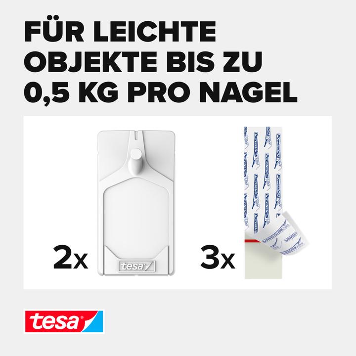 Actual product image tesa adhesive nail for wallpaper and plaster, 0,5 kg