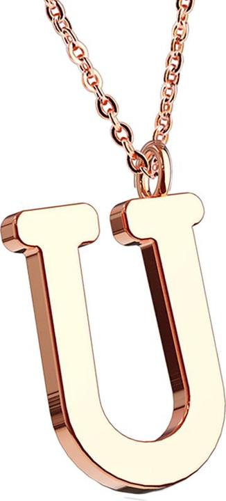 Immagine prodotto Star Piercing Catena con ciondolo in oro rosa lettera U (senza ottone, Acciaio chirurgico 316L)