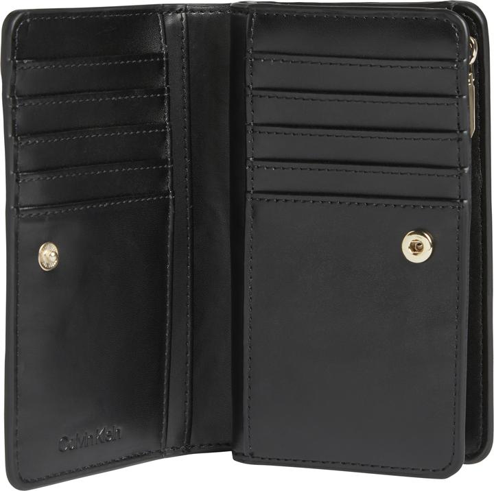 Actual product image Calvin Klein Ladies Wallet Re-Lock Bifold French Wallet Large, Black (Ck Black), One Size