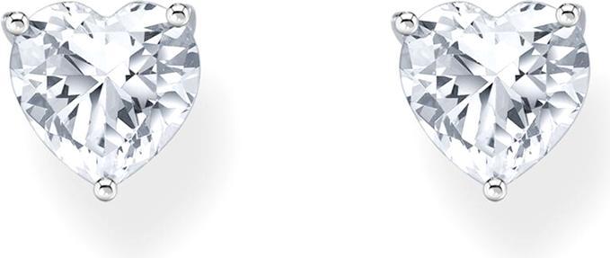 Produktbild Thomas Sabo Ohrstecker mit weissem Stein in Herzform (925er Silber)