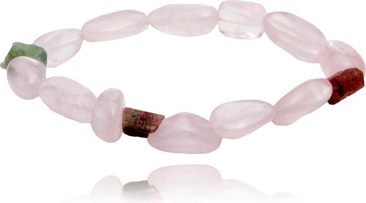 Produktbild Leyda Rosenquarz & Turmalin Armband (17 cm, Farbstein)