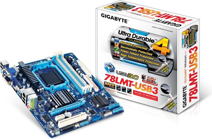 Actual product image Gigabyte GA-78LMT-USB3 R2 Rev1.0 (AM3+, AMD SB710, AMD 760G, mATX)