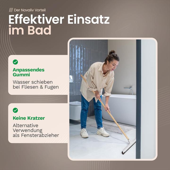 Actual product image Novaliv 5X Wasserabzieher Boden Dusche Auto mit Holzstiel Kunststoff 43cm I Duschabzieher Abzieher D