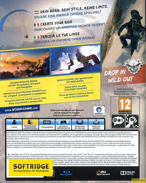 Produktbild Ubisoft Steep (PS4)