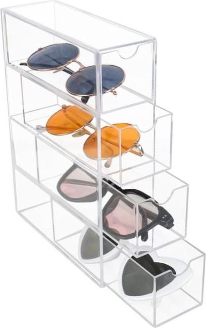 Actual product image MU Style Acrylic glasses organiser with 4 compartments