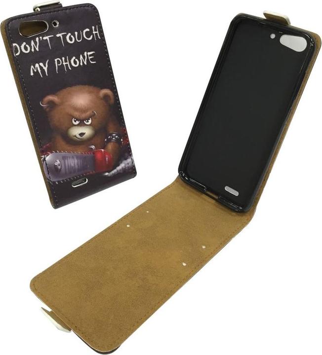 Produktbild König Design ZTE Blade V6 Handy Tasche Flip Case Schutz Hülle Wallet Cover Bär Dont Touch (ZTE Blade V6)