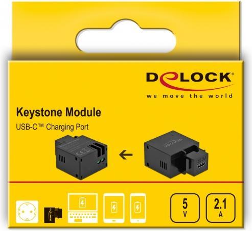 Immagine prodotto Delock Modulo Keystone con presa di ricarica USB Type-C™ 2.1 A nero (10.50 W)