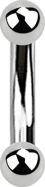 Produktbild Star Piercing Banane Innengewinde silber mit zwei Kugeln (ohne Messing, Chirurgenstahl 316L)