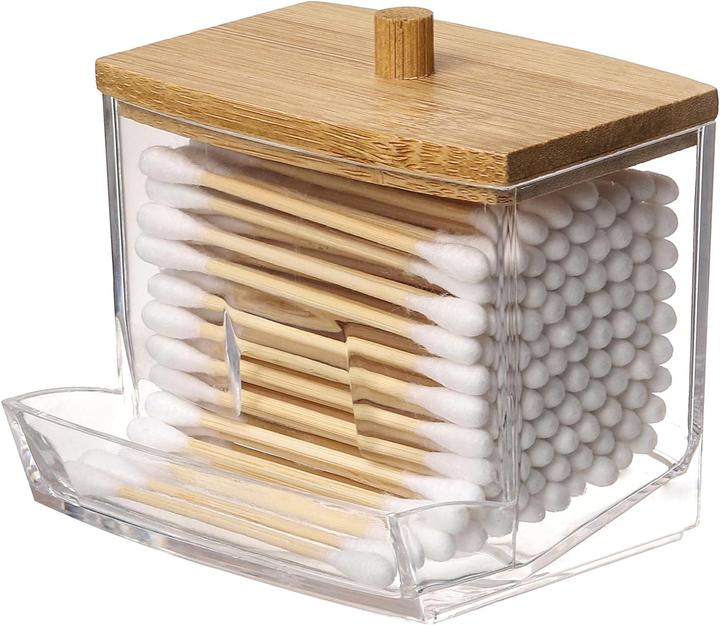 PhoneLook Schöner Wattestäbchenhalter / Spender Wattebällchen Aufbewahrer aus & Glas